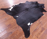 Thumbnail for Black Natural Cowhide Rug - X-Large 7' 4