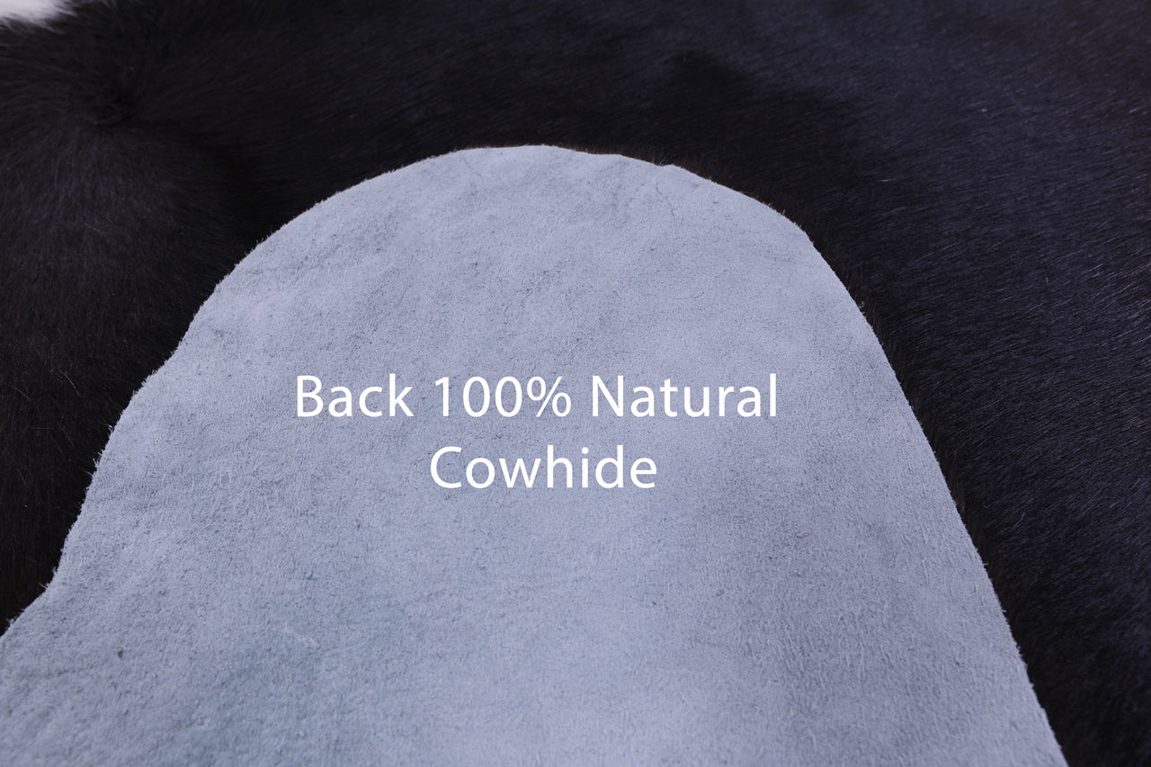 Black Natural Cowhide Rug - X-Large 7' 4"H x 6' 6"W
