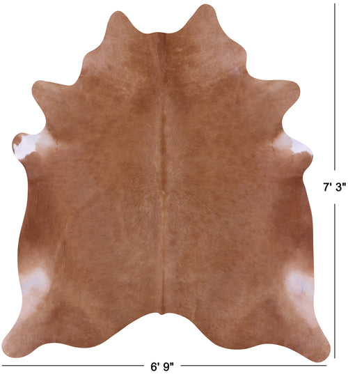 Light Brown Natural Cowhide Rug - X-Large 7' 3