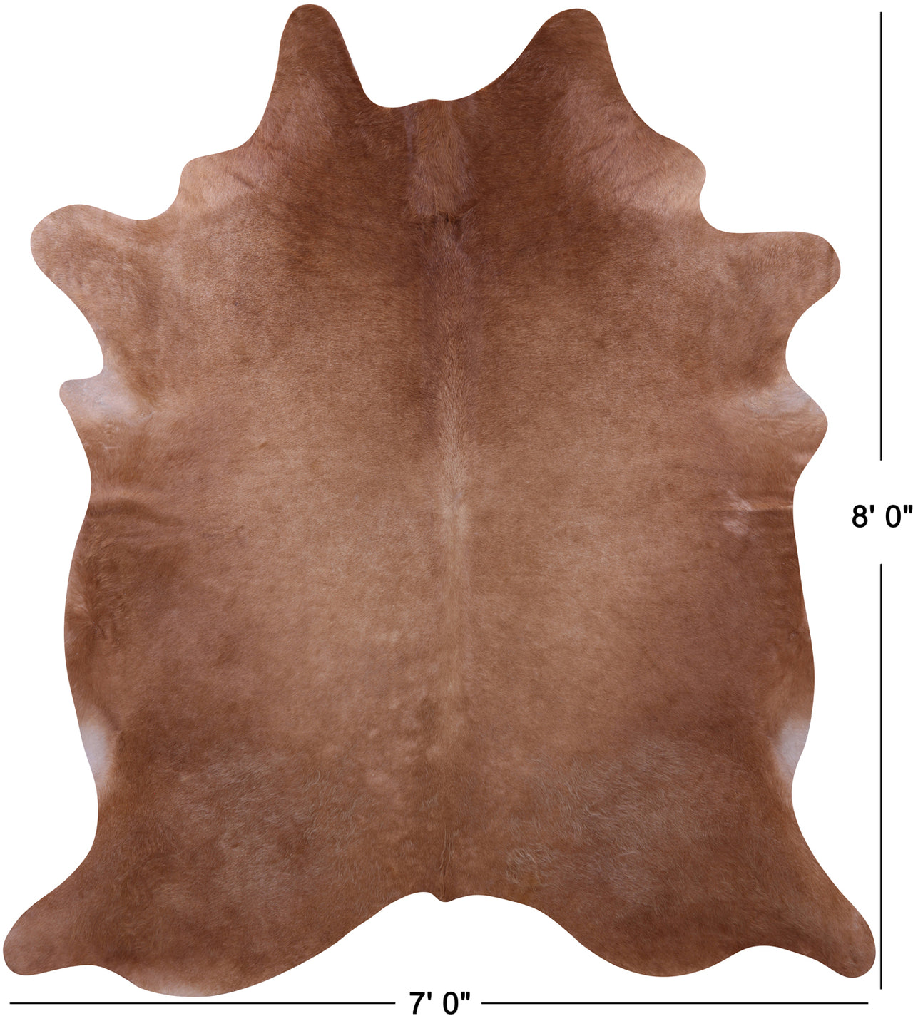 Brown Natural Cowhide Rug - XX-Large 8' 0"H x 7' 0"W
