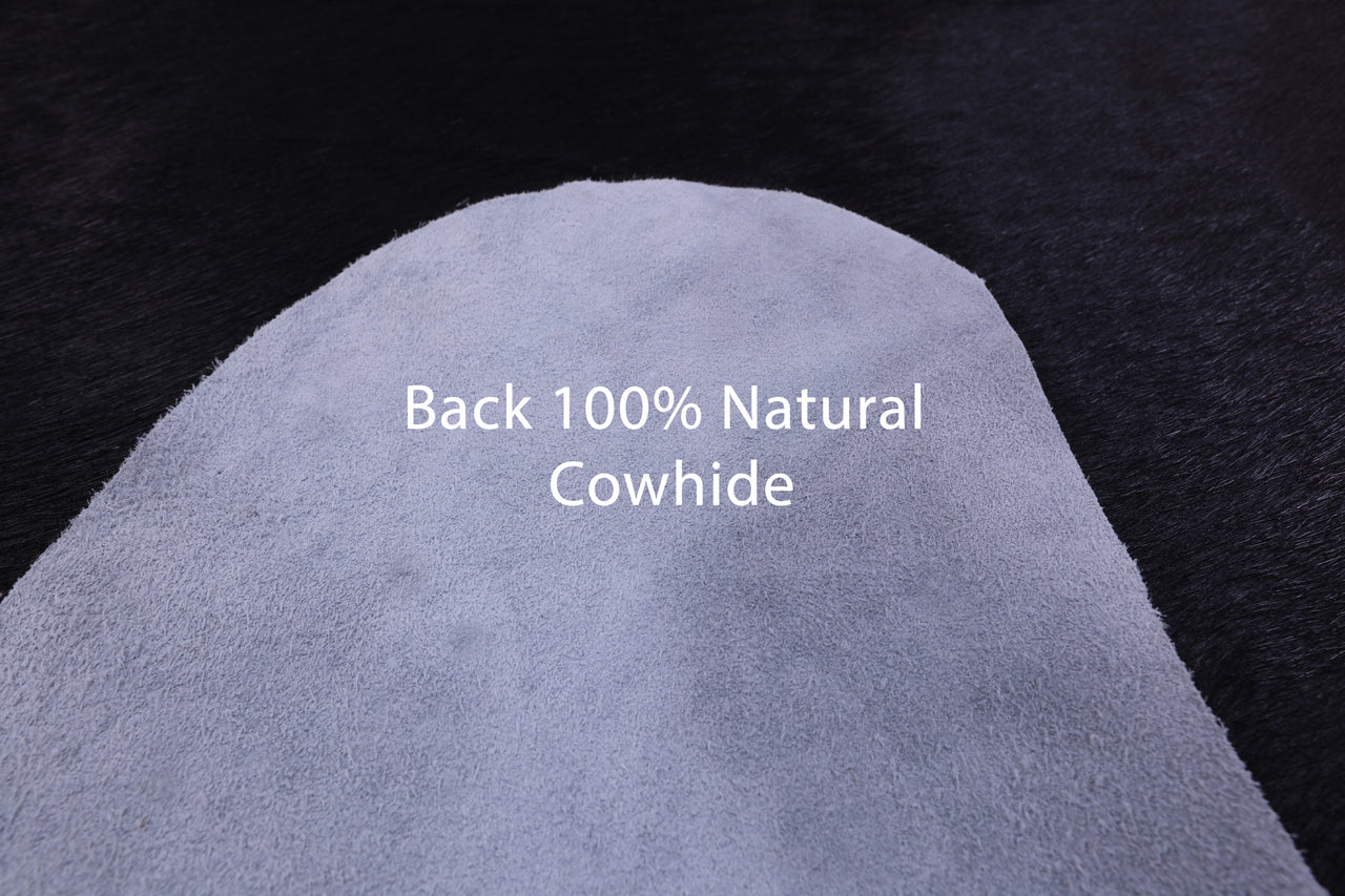 Black Natural Cowhide Rug - XX-Large 7' 10"H x 6' 6"W