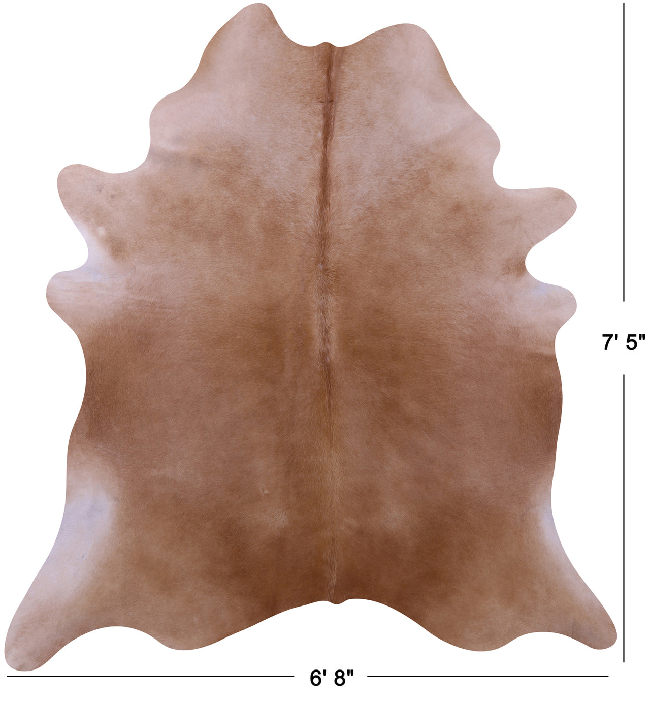 Light Brown Natural Cowhide Rug - X-Large 7' 5"H x 6' 8"W