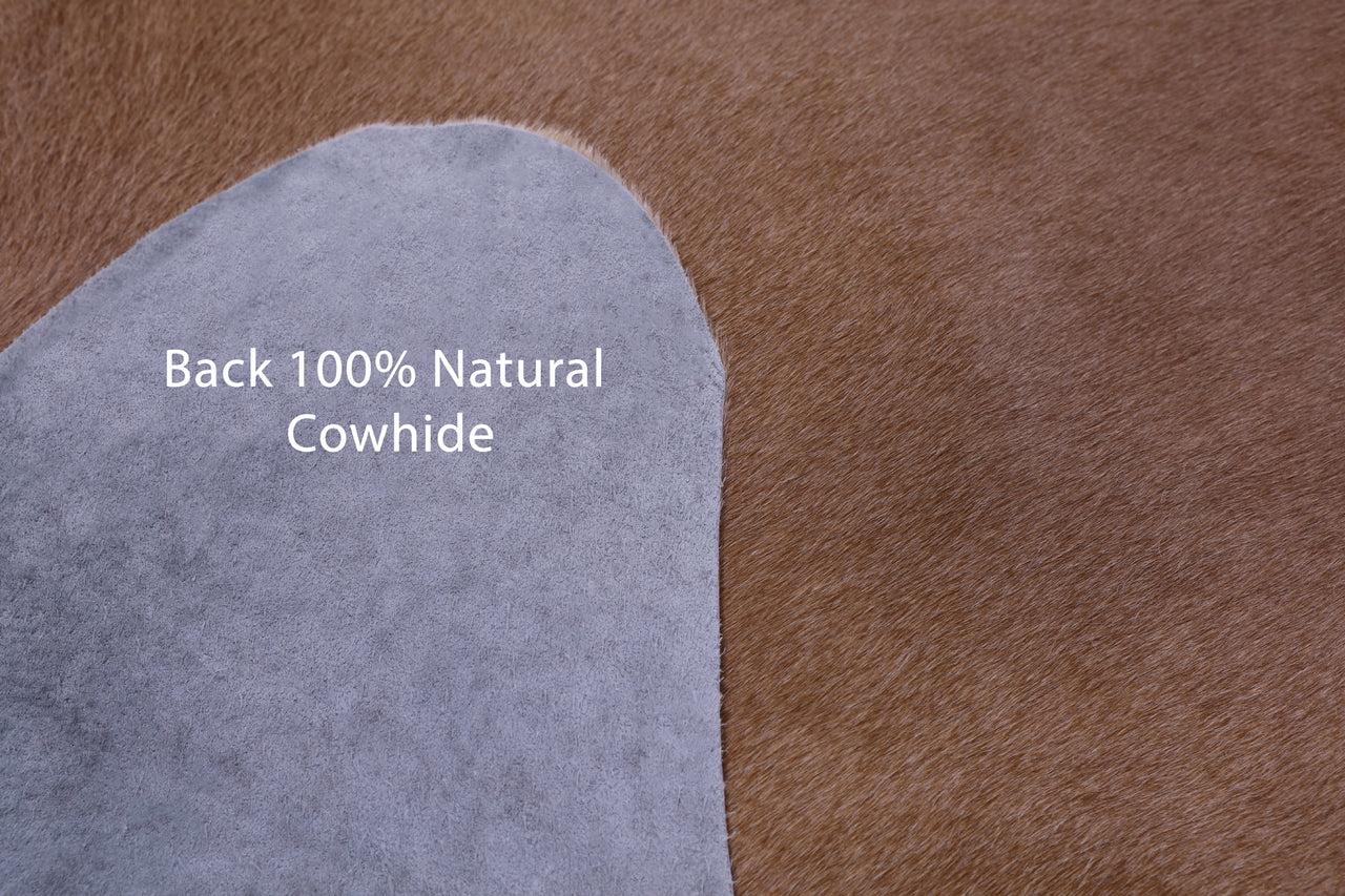 Light Brown Natural Cowhide Rug - X-Large 7' 5"H x 6' 8"W