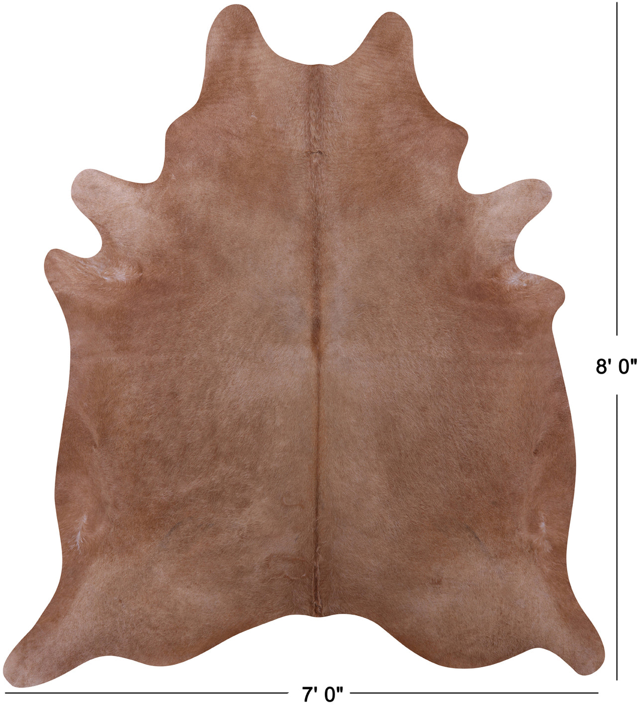 Light Brown Natural Cowhide Rug - XX-Large 8' 0"H x 7' 0"W
