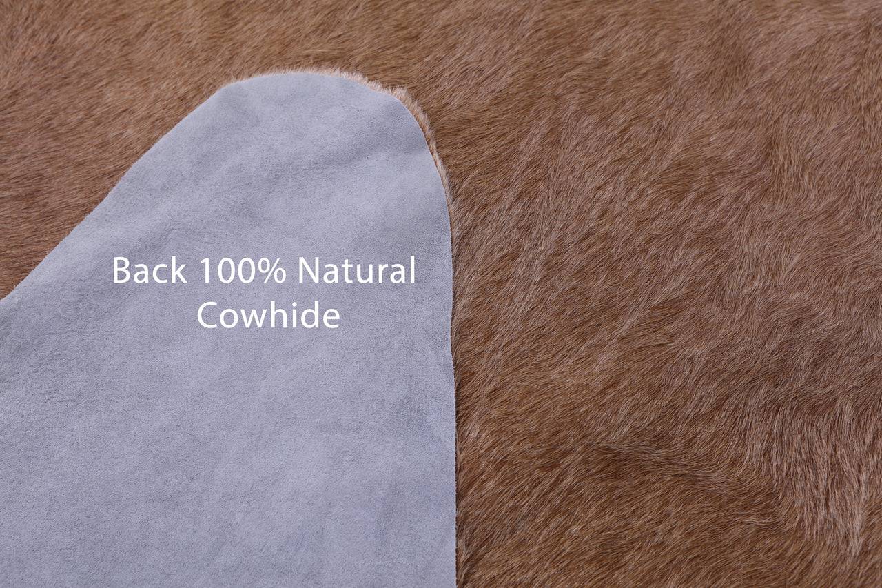 Light Brown Natural Cowhide Rug - XX-Large 8' 0"H x 7' 0"W