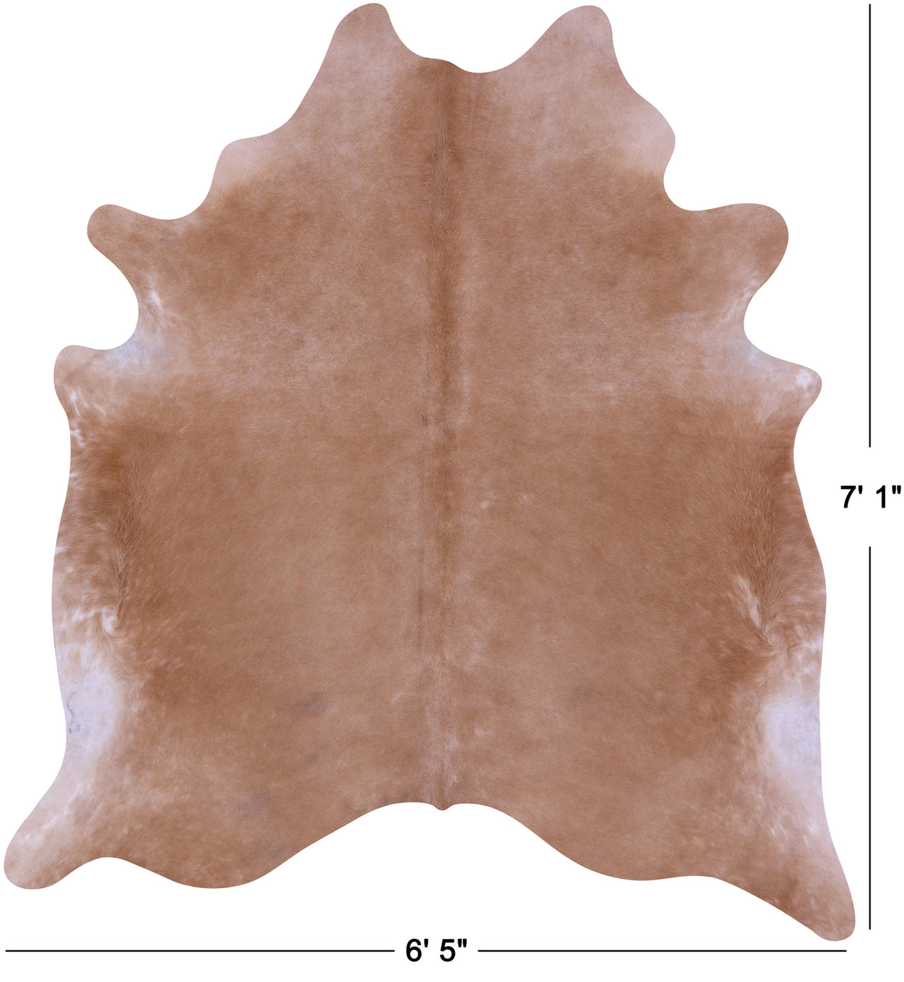 Light Brown Natural Cowhide Rug - X-Large 7' 1"H x 6' 5"W