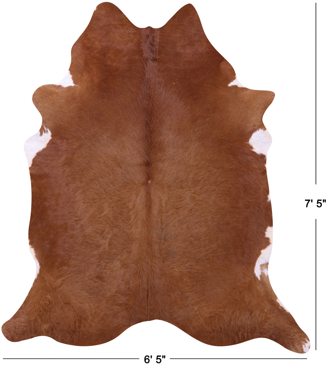 Brown Natural Cowhide Rug - X-Large 7' 5"H x 6' 5"W