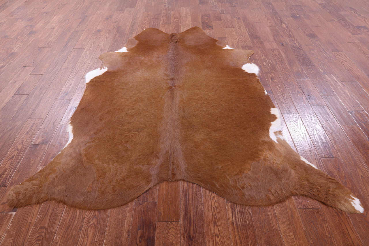 Brown Natural Cowhide Rug - X-Large 7' 5"H x 6' 5"W