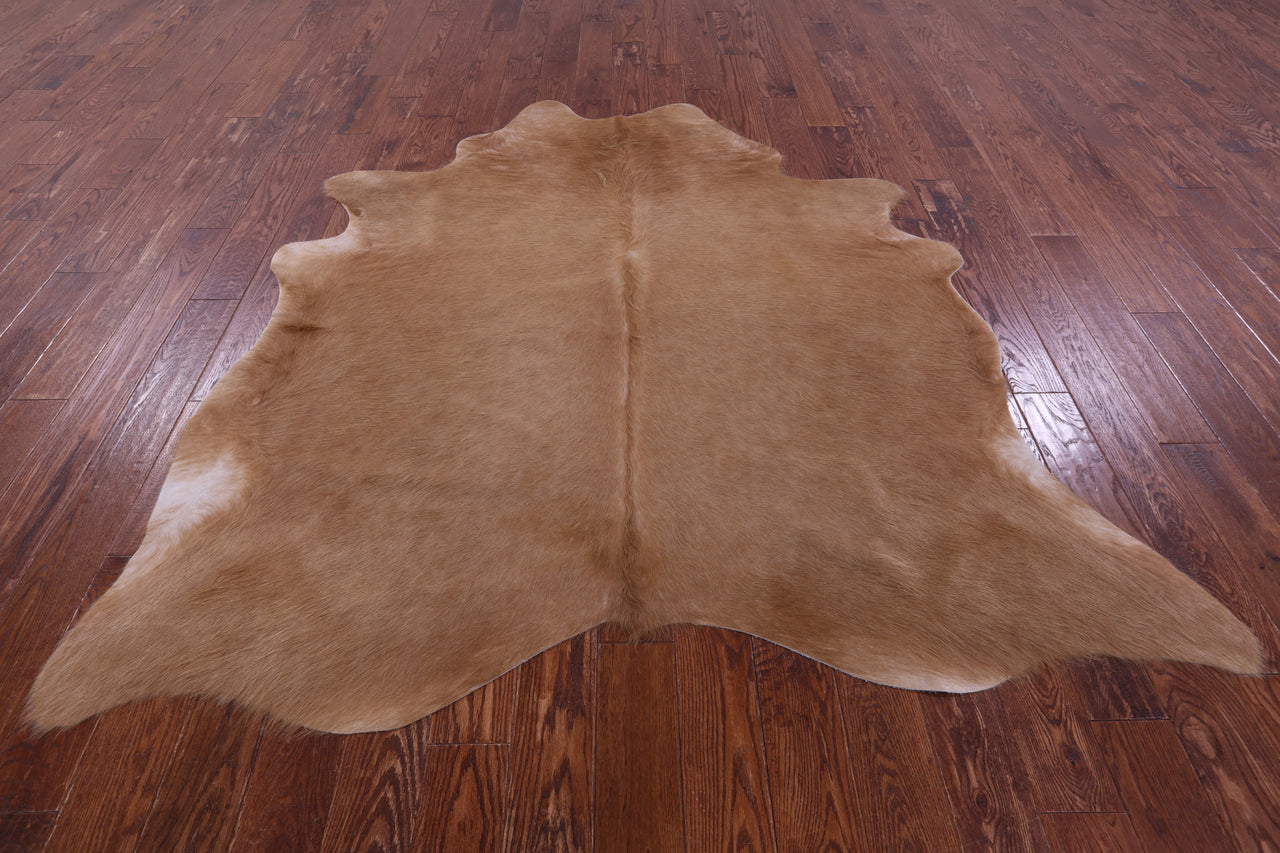 Light Brown Natural Cowhide Rug - X-Large 7' 0"H x 6' 6"W