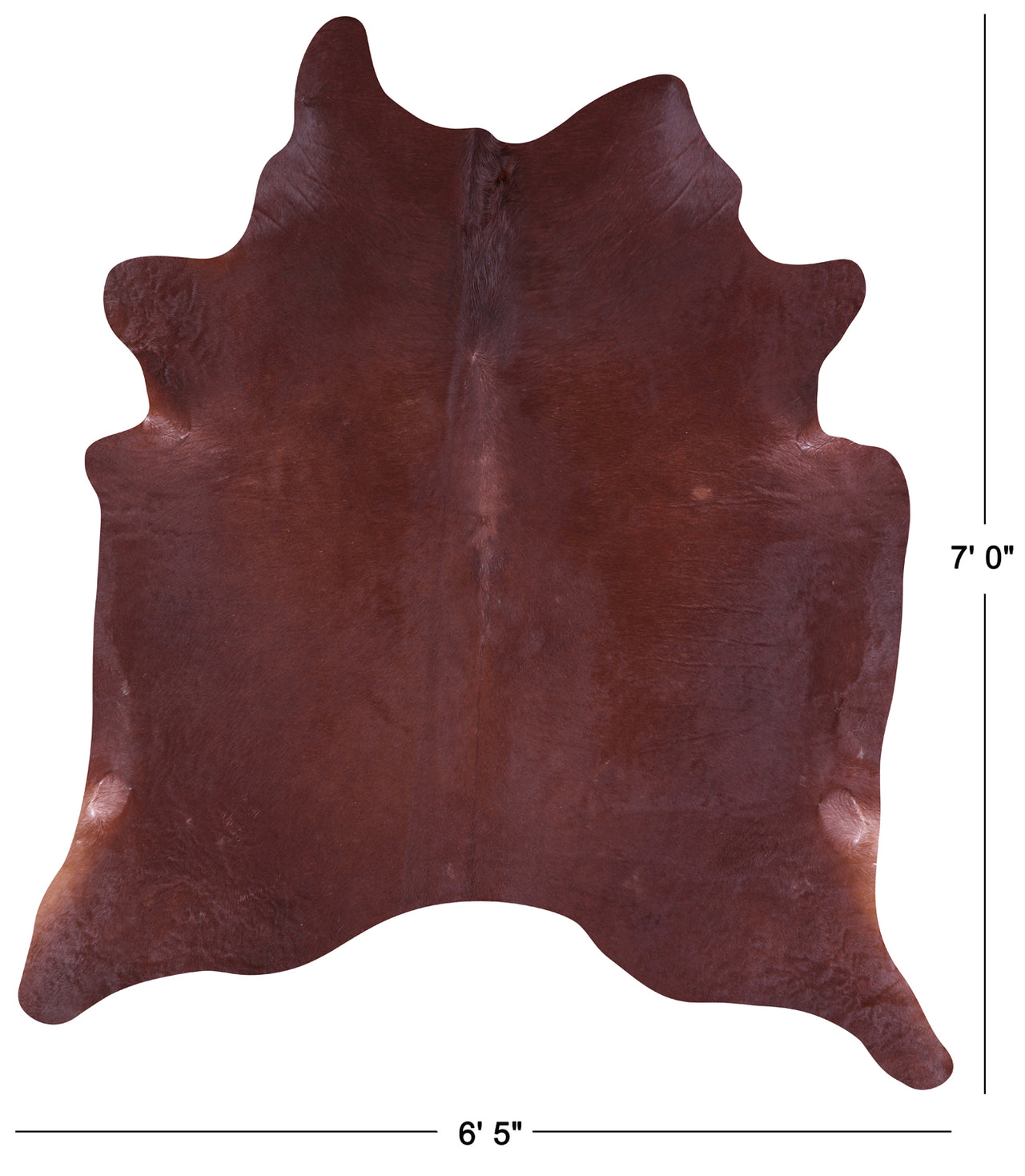 Dark Brown Natural Cowhide Rug - X-Large 7' 0"H x 6' 5"W