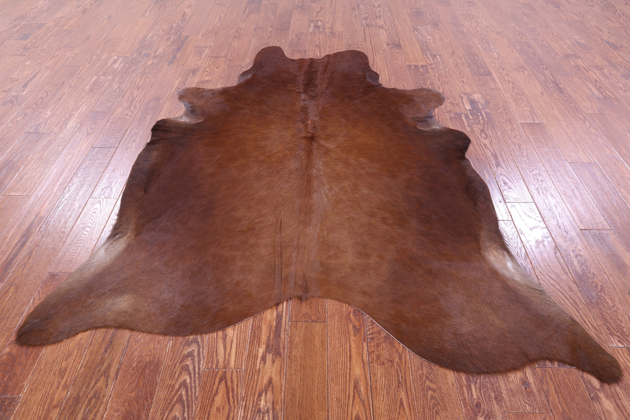 Brown Natural Cowhide Rug - X-Large 7' 1"H x 6' 2"W