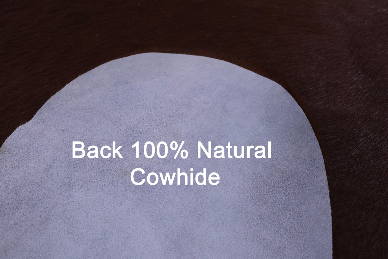 Brown Natural Cowhide Rug - X-Large 7' 7"H x 6' 7"W