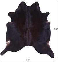 Thumbnail for Black Natural Cowhide Rug - X-Large 7' 0