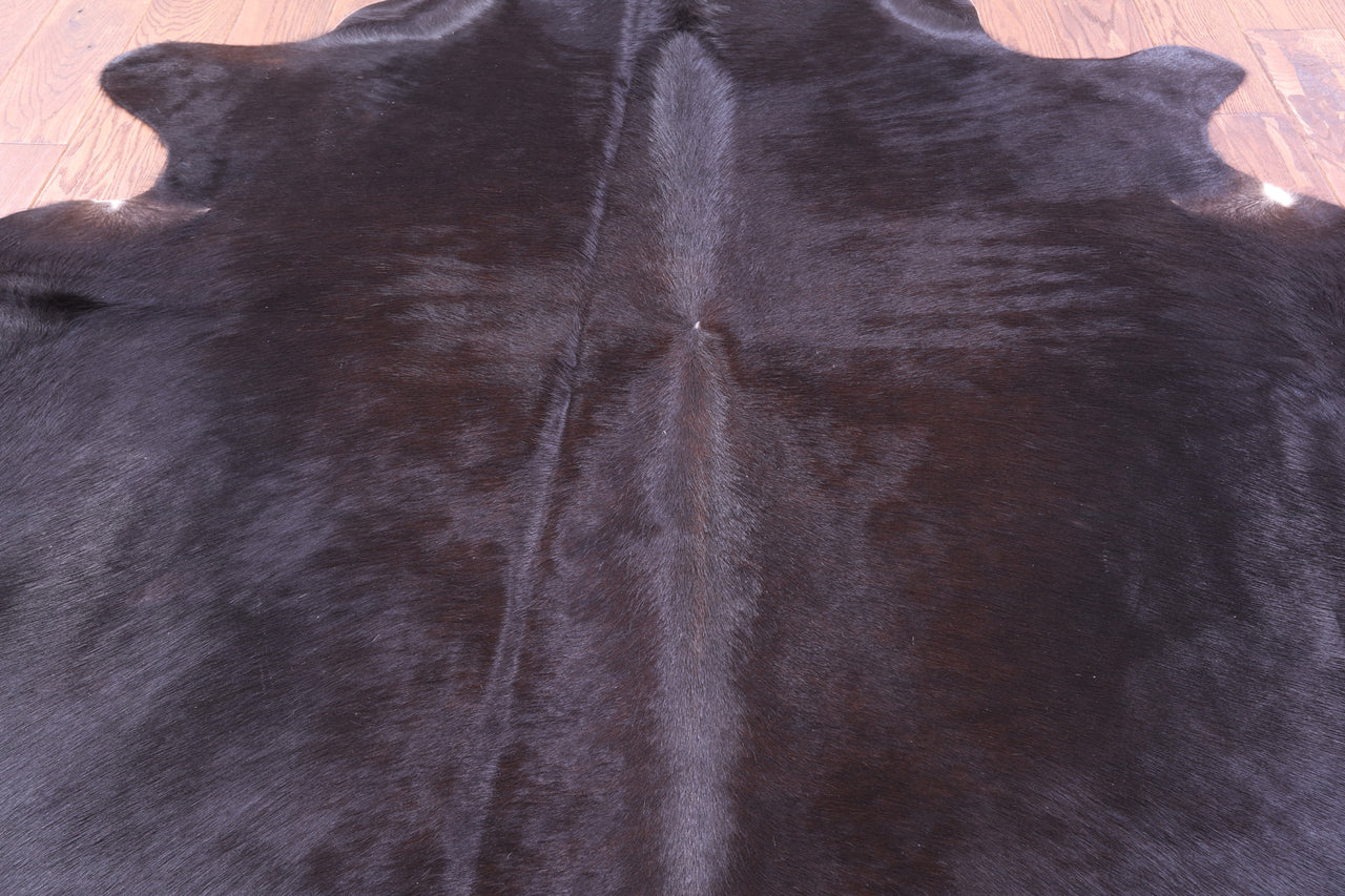 Black Natural Cowhide Rug - X-Large 7' 0"H x 6' 5"W