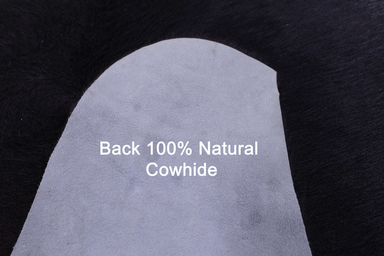 Black Natural Cowhide Rug - X-Large 7' 0"H x 6' 5"W