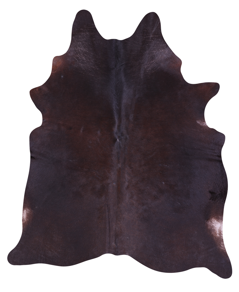 Dark Brown Natural Cowhide Rug - X-Large 7' 0"H x 6' 0"W