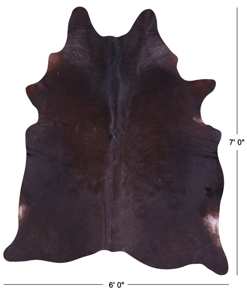 Dark Brown Natural Cowhide Rug - X-Large 7' 0
