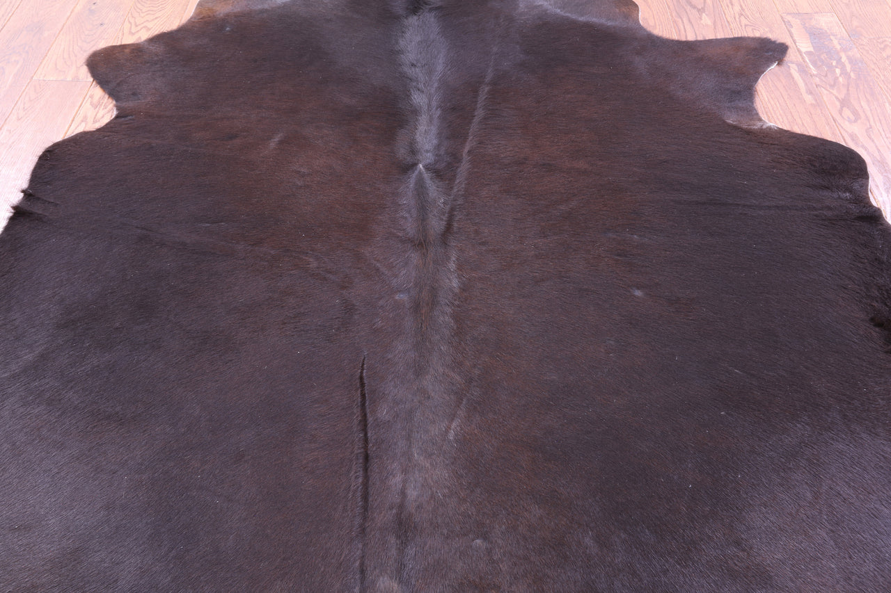 Dark Brown Natural Cowhide Rug - X-Large 7' 0"H x 6' 0"W