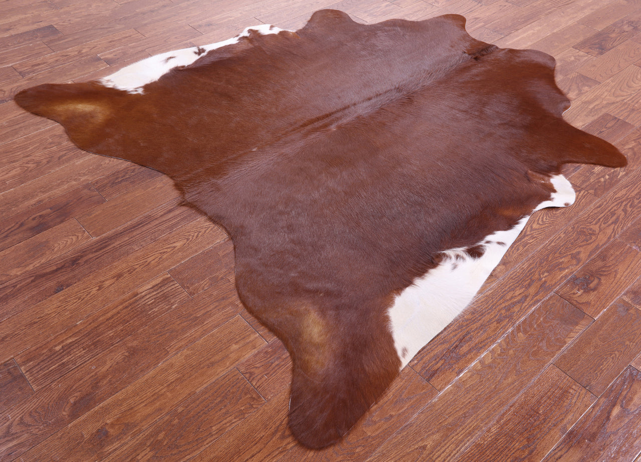 Brown Natural Cowhide Rug - Large 6' 6"H x 6' 1"W
