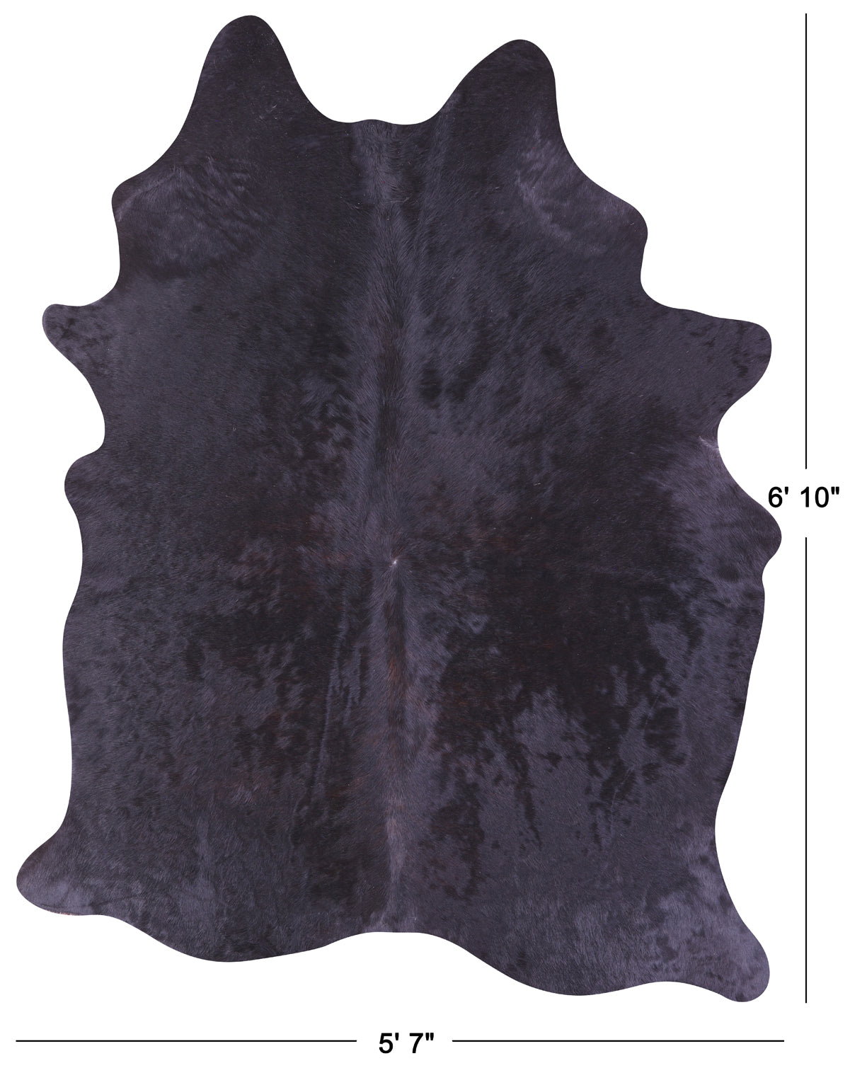 Black Natural Cowhide Rug - Large 6' 10"H x 5' 7"W