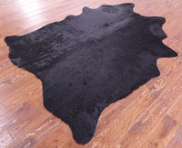 Thumbnail for Black Natural Cowhide Rug - Large 6' 10