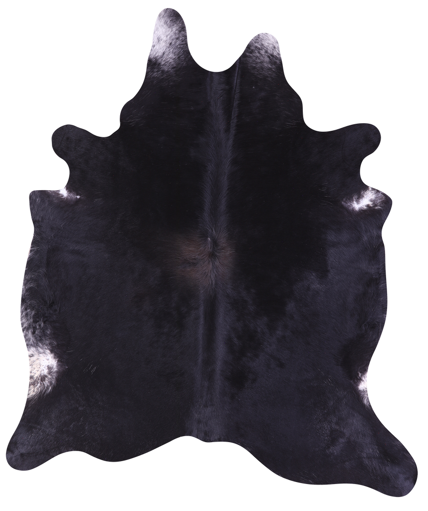 Black Natural Cowhide Rug - X-Large 7' 2"H x 6' 2"W