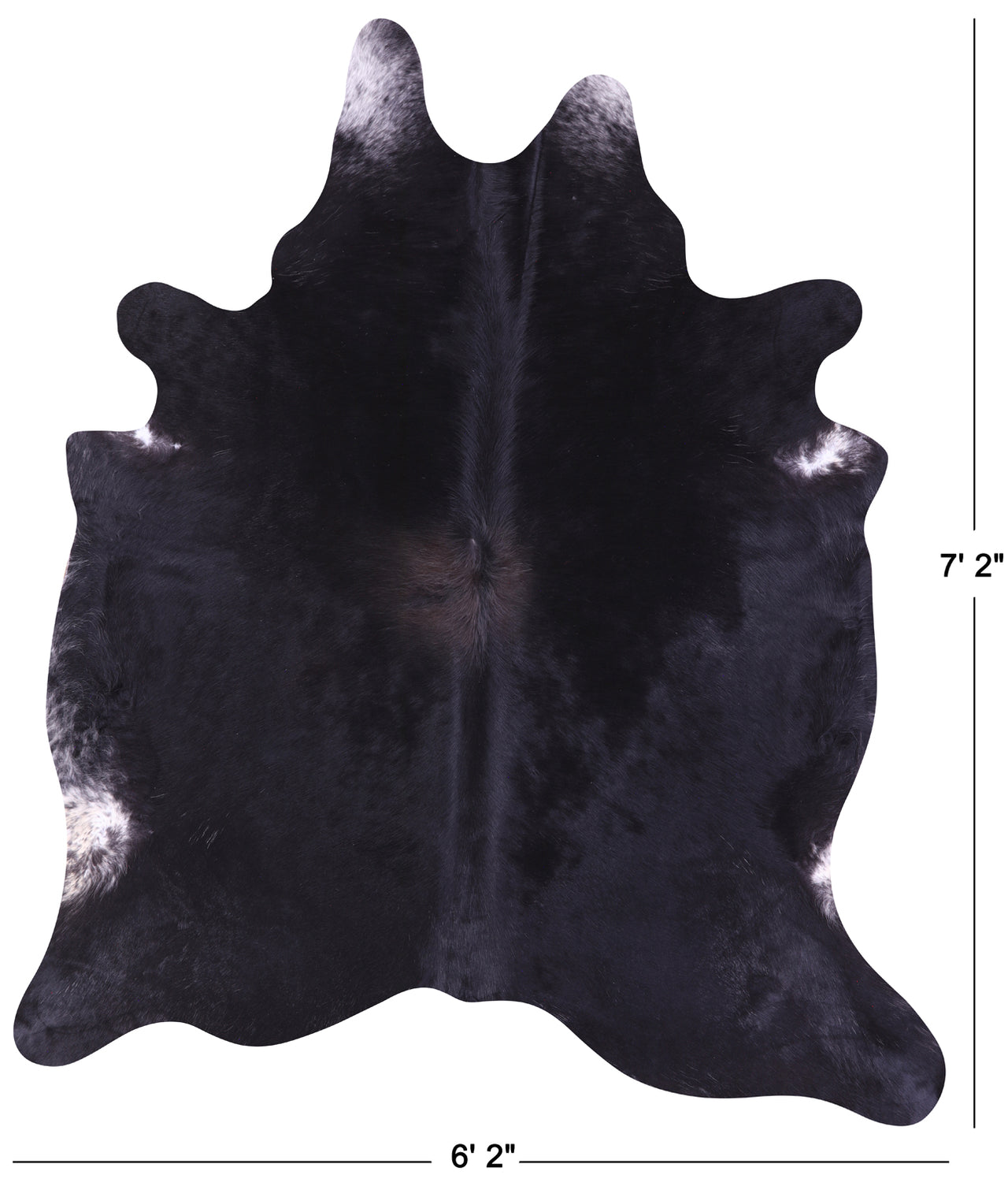 Black Natural Cowhide Rug - X-Large 7' 2"H x 6' 2"W