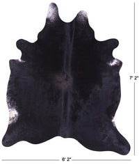 Thumbnail for Black Natural Cowhide Rug - X-Large 7' 2