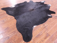 Thumbnail for Black Natural Cowhide Rug - X-Large 7' 2