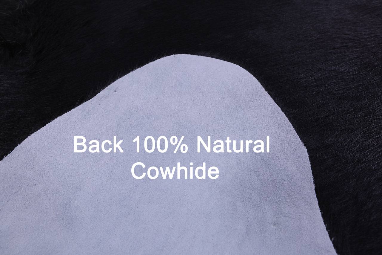 Black Natural Cowhide Rug - X-Large 7' 2"H x 6' 2"W