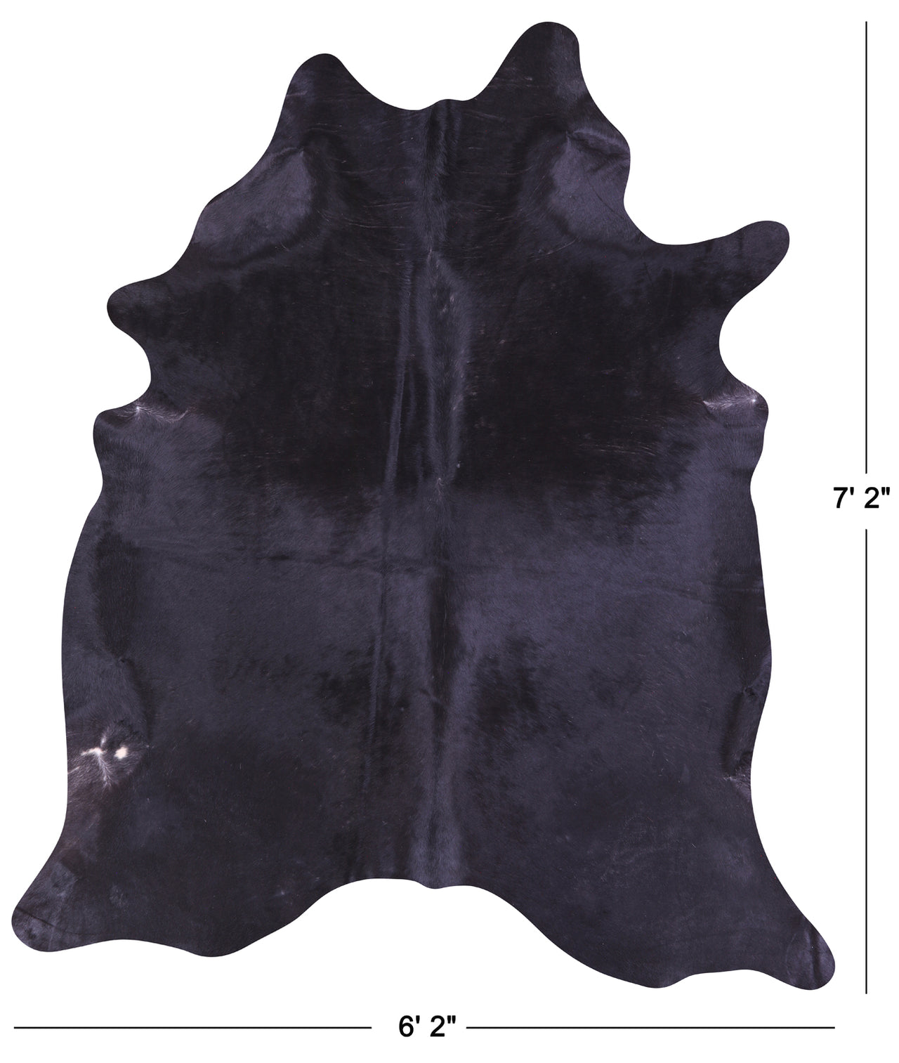 Black Natural Cowhide Rug - X-Large 7' 2"H x 6' 2"W