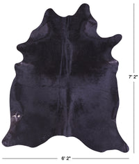 Thumbnail for Black Natural Cowhide Rug - X-Large 7' 2