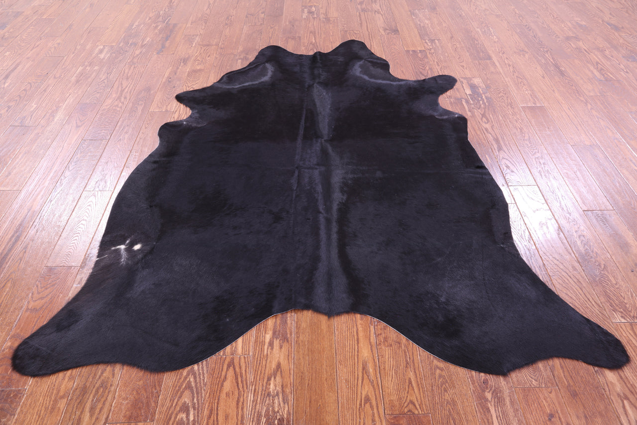 Black Natural Cowhide Rug - X-Large 7' 2"H x 6' 2"W