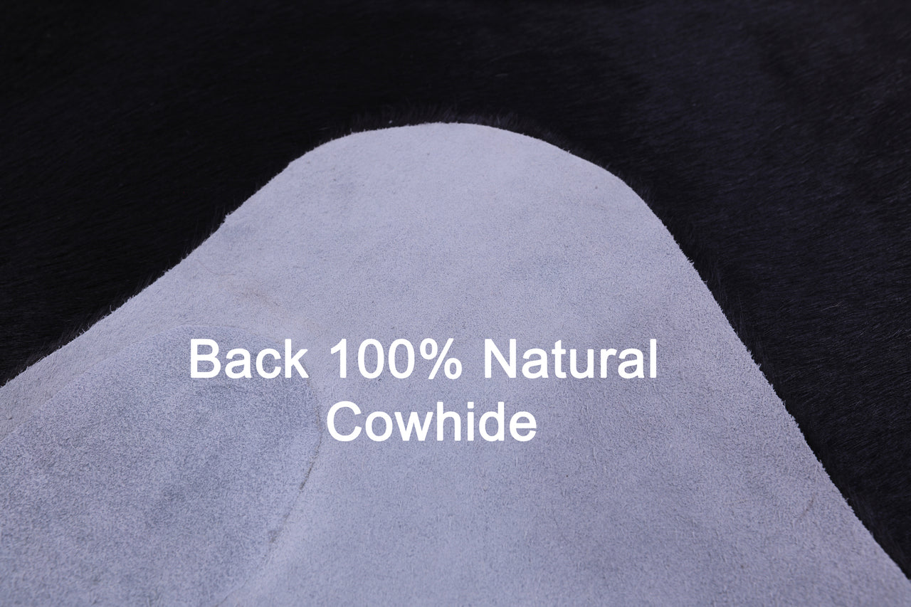 Black Natural Cowhide Rug - X-Large 7' 2"H x 6' 2"W