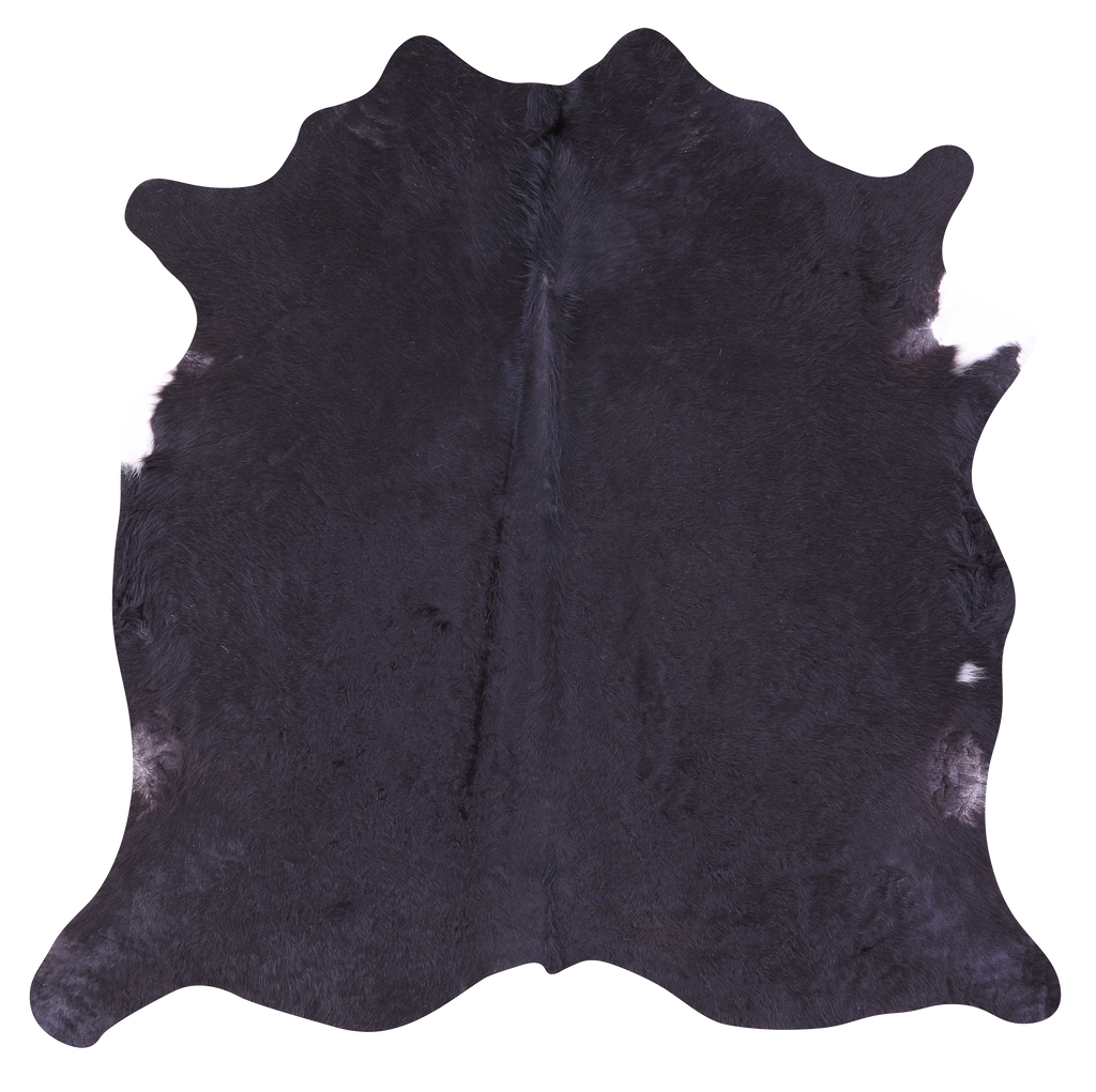 Black Natural Cowhide Rug - Large 6' 8"H x 6' 3"W