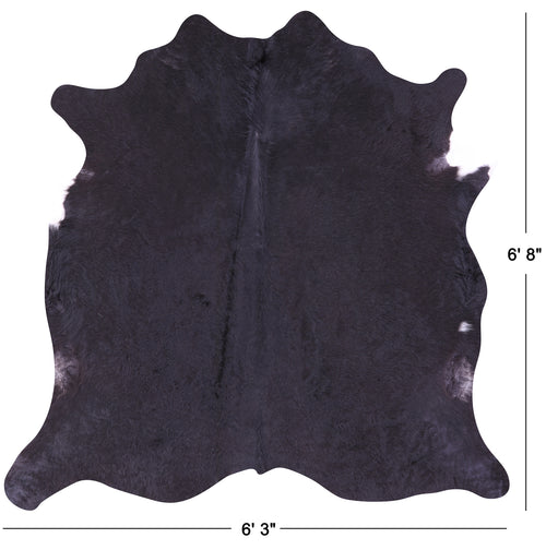 Black Natural Cowhide Rug - Large 6' 8