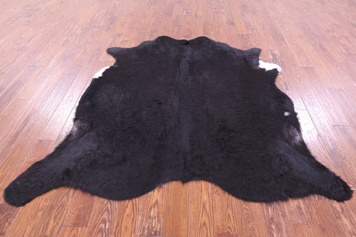 Black Natural Cowhide Rug - Large 6' 8