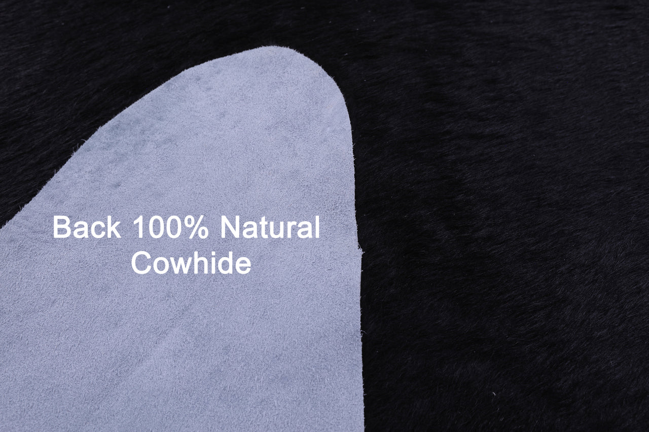 Black Natural Cowhide Rug - X-Large 7' 2"H x 6' 1"W