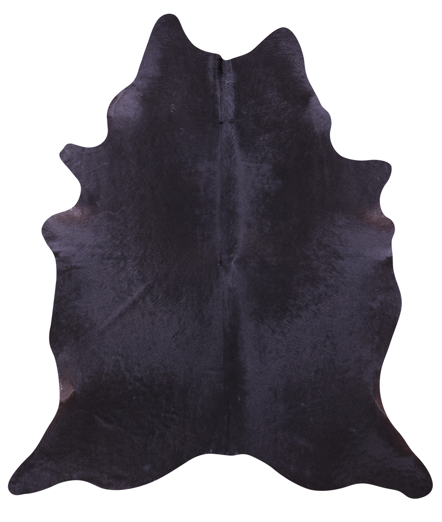 Black Natural Cowhide Rug - X-Large 7' 2"H x 6' 1"W