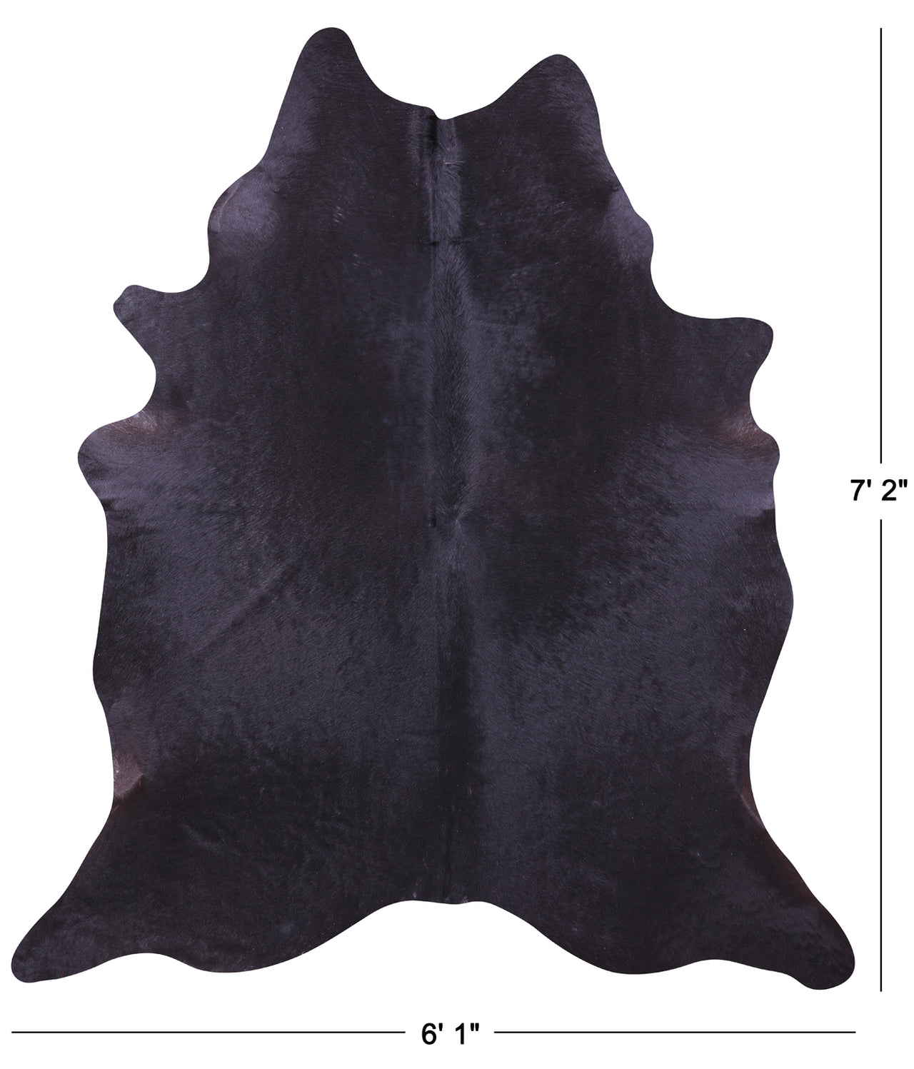 Black Natural Cowhide Rug - X-Large 7' 2"H x 6' 1"W