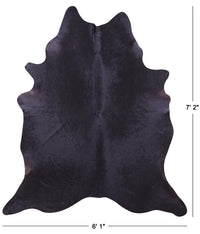 Thumbnail for Black Natural Cowhide Rug - X-Large 7' 2