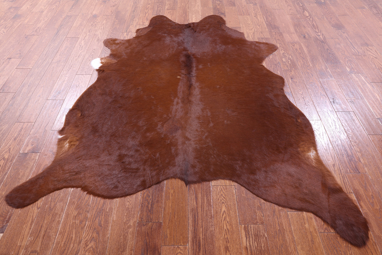 Brown Natural Cowhide Rug - X-Large 7' 2"H x 6' 1"W