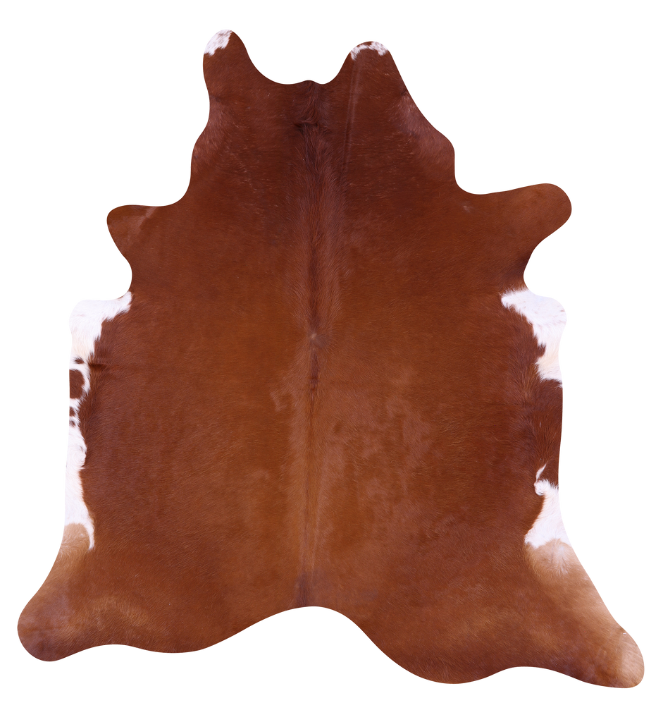 Brown Natural Cowhide Rug - X-Large 7' 0"H x 6' 9"W
