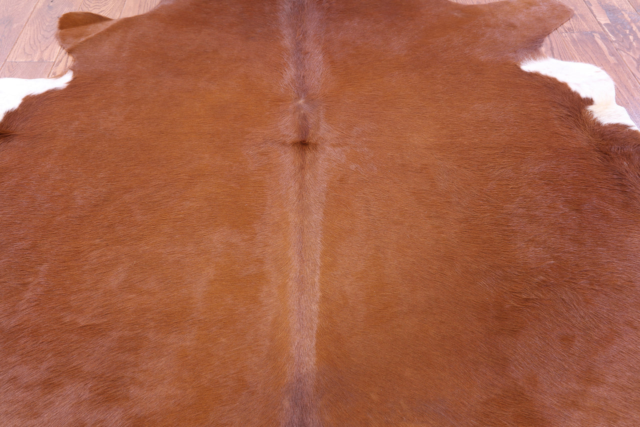 Brown Natural Cowhide Rug - X-Large 7' 0"H x 6' 9"W