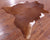 Brown Natural Cowhide Rug - X-Large 7' 0"H x 6' 9"W