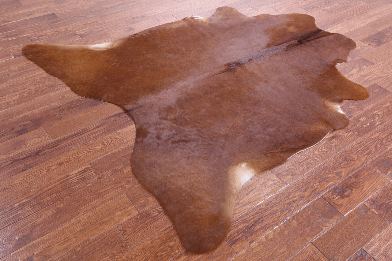 Brown Natural Cowhide Rug - X-Large 7' 0"H x 6' 4"W