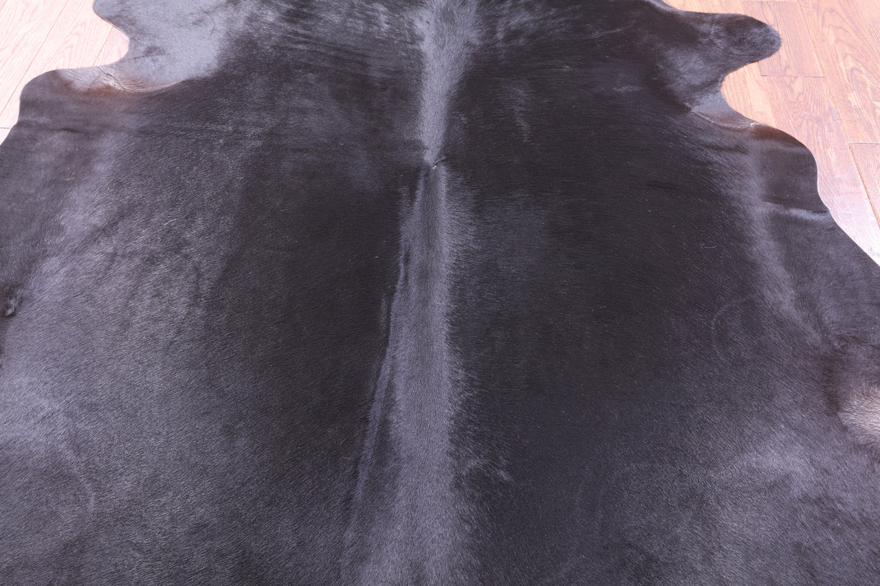Black Natural Cowhide Rug - X-Large 7' 2"H x 6' 0"W