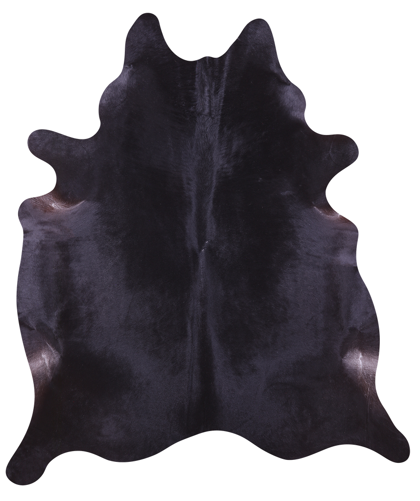 Black Natural Cowhide Rug - X-Large 7' 2"H x 6' 0"W