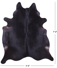 Thumbnail for Black Natural Cowhide Rug - X-Large 7' 2