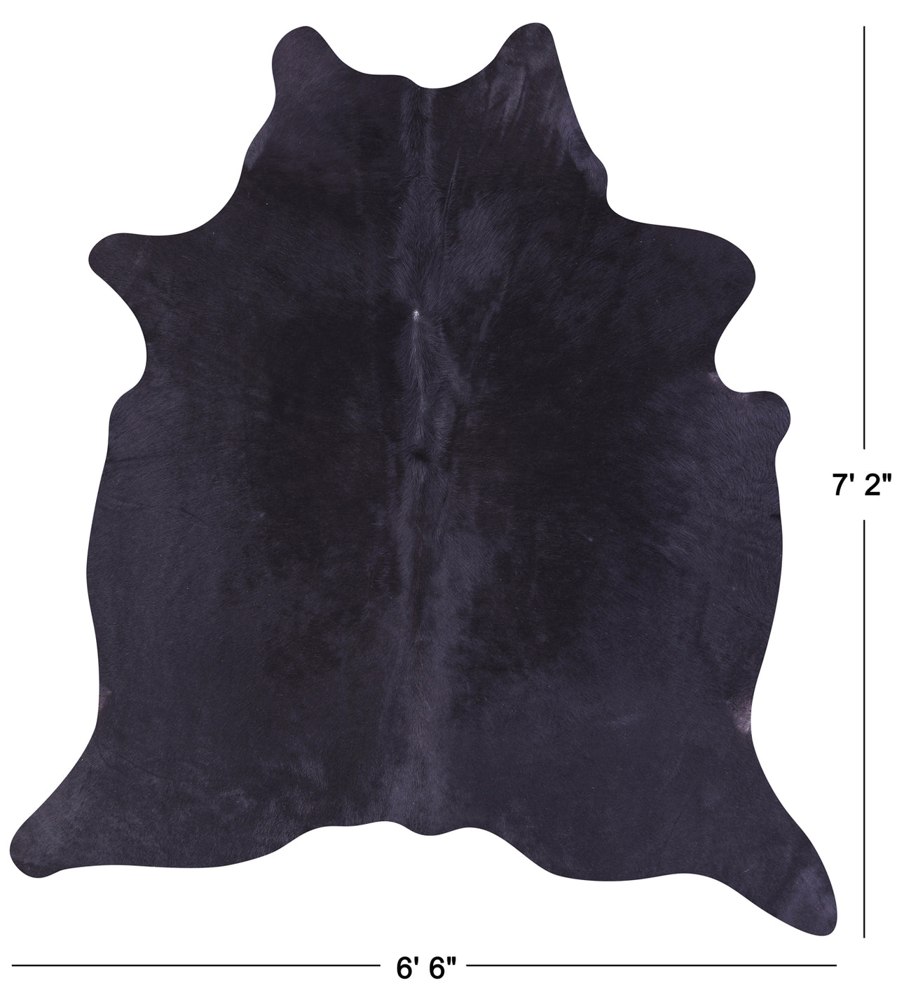 Black Natural Cowhide Rug - X-Large 7' 2"H x 6' 6"W